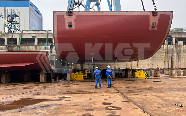 船用三维调整机用于大型国企船厂船体分段
