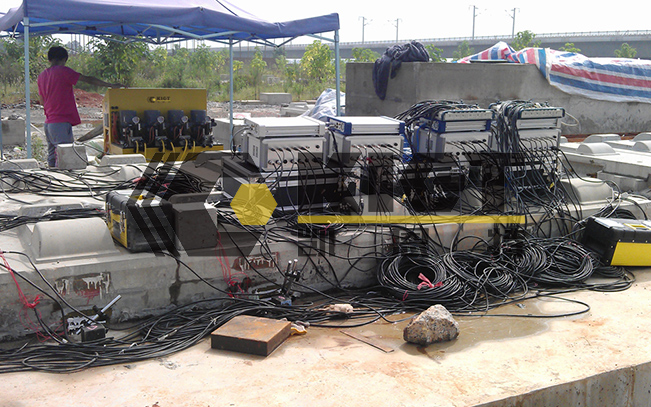 四点智能变频控制同步顶升液压系统用于武汉铁四院无砟轨道加载试验