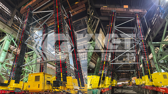 逐级垫高升降设备用于炼钢厂行车更换项目